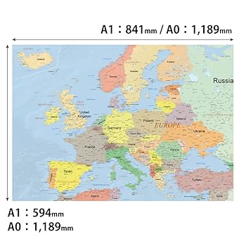 EUROPE ヨーロッパ 希少品 ポスター Amazon.co.jp: Hotdogger 世界地図 ヨーロッパ地図 MAP Europe